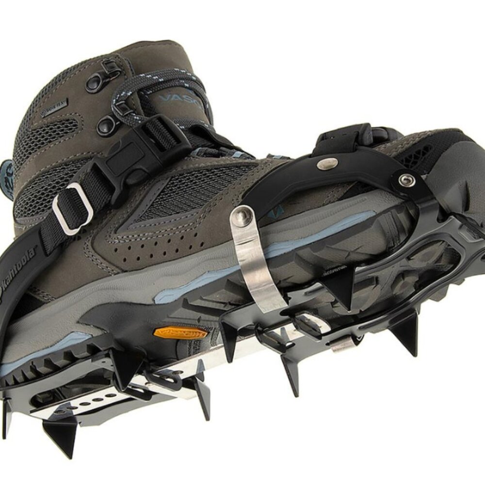 Kahtoola K10 Hiking Crampons with Anti-Balling Skins (no wear on spikes)